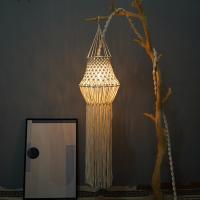 Loviver โป๊ะโคมไฟ Macrame แบบแขวนสไตล์โบฮีเมียนขนาด25X80ซม. ทำด้วยมือสำหรับอุปกรณ์ตกแต่งมุมบ้าน