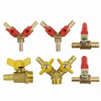 8mm 10mm Hose Barb x 1/2 BSP Male Female Thread 3 Three Way Brass Ball Valve Pipe Fitting Connector Adapter For Fuel Gas Water