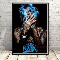 ✟✟ ขายดี โปสเตอร์ภาพวาดผ้าใบ ลาย Wiz Khalifa Rapper สไตล์ฮิปฮอป สําหรับตกแต่งผนังบ้าน ห้องนั่งเล่น