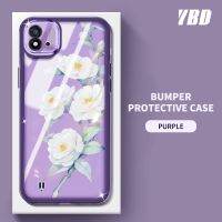 เคสโทรศัพท์ YBD สำหรับ OPPO Realme C20 C20A C11 2021 Camellia ดอกไม้สีลวดลายโปร่งใสฟิล์มเลนส์อ่อน TPU Carmera ป้องกัน