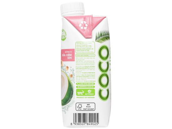 Nước dừa cocoxim sen 330 ml - ảnh sản phẩm 3