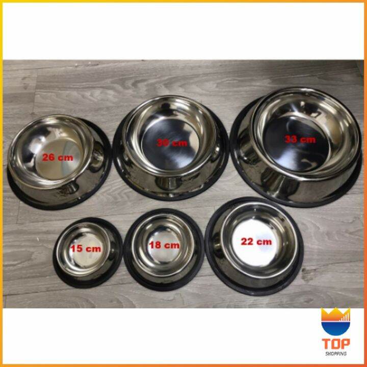 top-ชามอาหารสแตนเลส-ชามแมว-ชามอาหารสัตว์เลี้ยง-ชามหมา-stainless-steel-pet-bowl