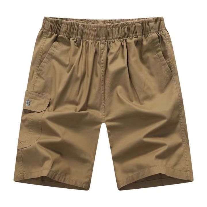 กางเกงขาสั้นลำลองผ้าcotton-กางเกงขาสั้นมีกระเป๋าข้างกางเกงเอวยืดขาสั้นสีพื้นกางเกงขาสั้นแฟชั่นกางเกงขาส่วนไซส์ใหญ่-m-5xl