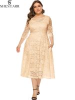 ZZOOI Birthday Evening Party Dresses for Women 2022 New Arrival O-neck Elegant Lace Prom Formal Cocktail Dress 4XL 5XL 6XL Plus Size