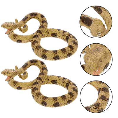 【CC】 2Pcs Snake Real Plastic  Tricky Props Prop Rubber Snakes