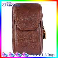 [7 Day Refund Guarantee] Men Cowhide Leather Phone Bag Solid Color Three-layer Holder (Light Brown) [Arrive 1-3 Days]