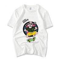 Footprints Turtle Fairy Harajuku Hongkong Style Fashion Brand Loose T-shirt Short Sleeve Men and Women BF Style DS6K