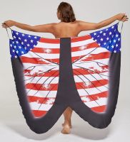 5XL Large Size Beach Towel Wearable American Flag Bath Towel Beach Holiday Beach Dress Butterfly Wrap Women Sling Clothes Robe