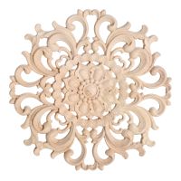 1 pc retro floral wood carving paintless decorative wall corner paintless decorative sculpture for window wall door furniture