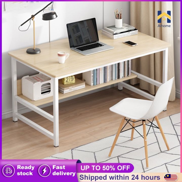 ready-stock-120cm-meja-laptop-study-table-computer-table-modern-writing-living-room-furniture-2-layer-office-desk-meja