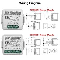 Tuya Wifi Smart Dimmer Switch Module 10A Support 2 Way Control Compatible for Google Home Alexa Smart Life App