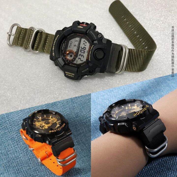 g-shock-เปลี่ยนสายนาฬิกาไนล่อน-dw5600-ga-gd-gls-100-110-120-สายนาฬิกาผู้ชายผ้าใบ