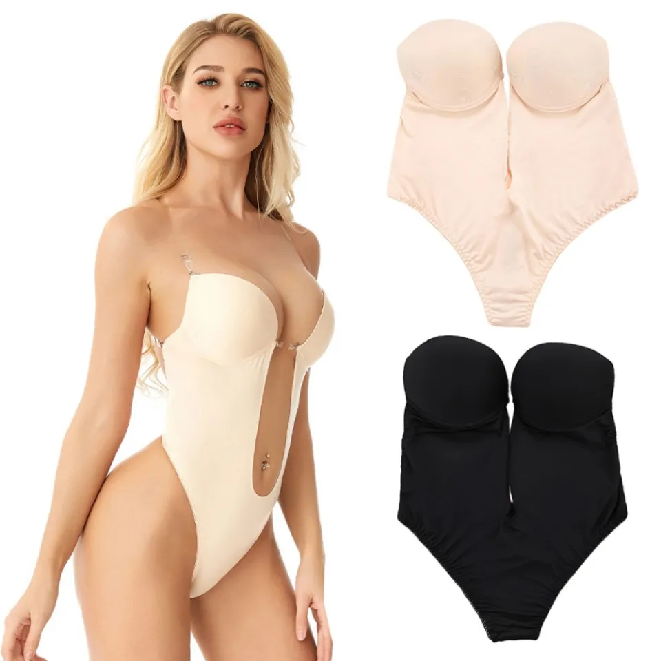 sexy bodysuit corset clear strap backless
