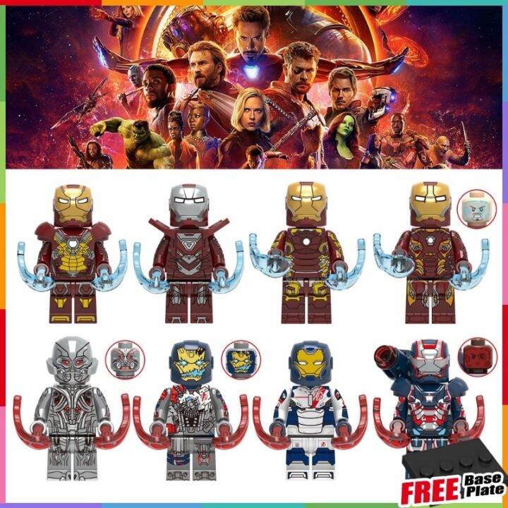 【Ready stock】 Marvel Minifigures Iron Man Mark 17 33 43 45 Mecha The ...