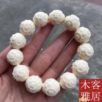 ☌ Ivory fruit carving of money into the hand of the men and women style round bead bracelet beads transport bead hand play a collectables - autograph