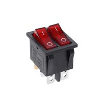 Dualเครื่องโยกเรือสวิทช์ 6 PIN ON-OFFสีเขียวสีแดง 20A 125V AC