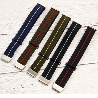 lipika 18 20 22mm Elastic Nylon Watchband 60s French Army Parachute Strap for Seiko Tudor Rolex Watch Strap Bracelet for Samsung