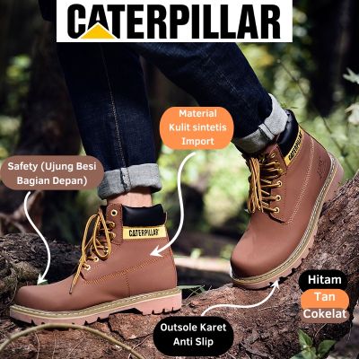 Safety Shoes SEMI BOOTS CATERPILLAR STEEL TOE Men Leather BOOT SAVETY BUT Iron BUTS SEVTI Bottle SEPTY BOTS SEFTY - Iron Shoes