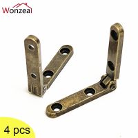 4pcs 90 Degree Spring Hinges For Jewelry Wooden Wine Gift Box Zinc Alloy With Screws Antique Bronze Cabinet Furniture Hardware