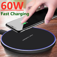 60W Wireless Charger Pad สำหรับ 14 13 12 11 X Pro Max XR Samsung Galaxy S22 S21 S10 S9 Xiaomi Fast Charging Docking Station