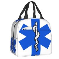 ✌✑☽ Emt Star Of Life Insulated Lunch Bags Women Paramedic Doctor Ambulance Resuable Thermal Cooler Bento Box Kids School Children