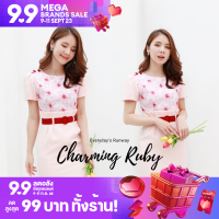 ชุดทำงานผู้หญิง ชุดเดรสสตรี สุภาพ เรียบร้อย สวย มีคุณภาพ รุ่น Charming Ruby