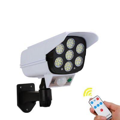 LED Solar Light Motion Sensor Security Dummy Camera Wireless Outdoor Spotlight Waterproof 77 LED Lamp 3 Mode For Home Garden