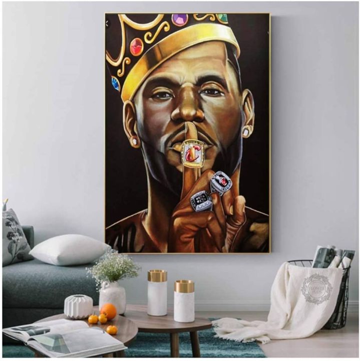  Lebron James Poster, Crowned King Lebron James Lakers Canvas  Wall Art Print, Basketball Star Sports Inspirational Poster for Men Boys  Bedroom Decor, (16x24-No Frame), The Best Gift for Sports Fans: Posters