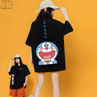 Doraemon Doraemon cartoon shirt mens and womens oversized cotton T-shirt