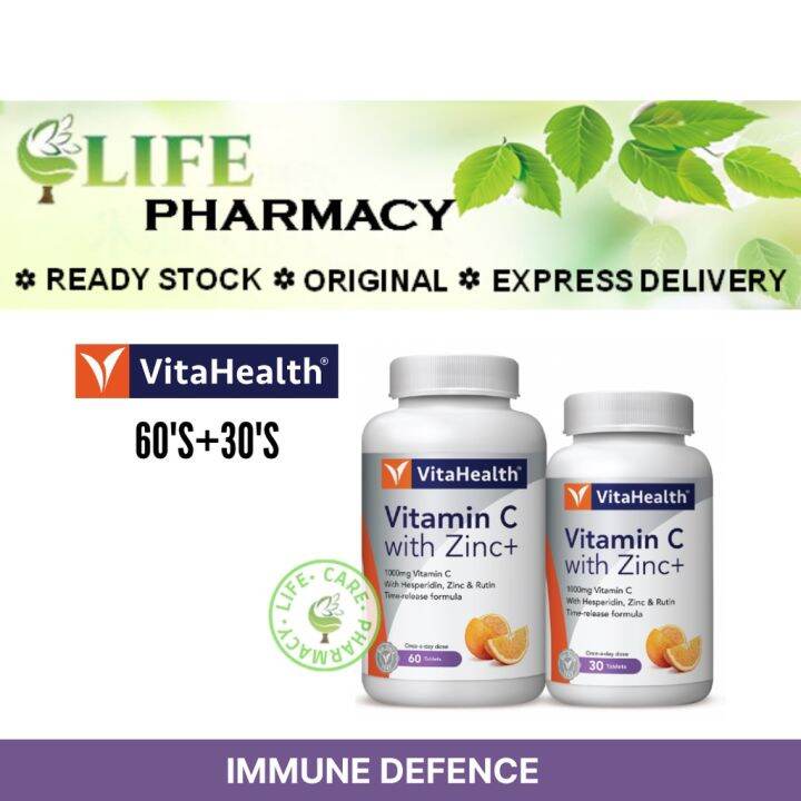 VitaHealth Vitamin C with Zinc 1000mg Time Release Hesperidin and Rutin