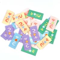 50pcs Multicolour "Nice" Letter Embroidery Labels For Knitted Materials DIY Kids Apparel Bags Hats Sewing Accessories Tags C3610 Stickers Labels