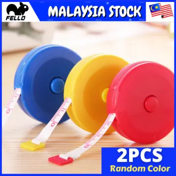 Tailor Plastic Round Shape Retractable Tape Measure Soft Ruler Blue 1.5M  2pcs 