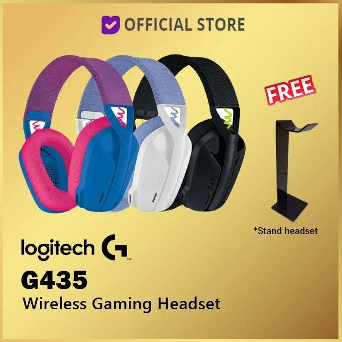 LOGITECH G435 LightSpeed Wireless Gaming Headset G 435 Black Lazada