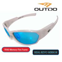 Outdo แว่นสปอร์ต กรอบขาว วัสดุ TR90 ยืดหยุ่นได้ เลนส์ PC ปรอท REVO และ เลนส์ตัดแสง Polarized UV400  รูปโฉม Sport โฉบเฉียว คุณภาพ มาตราฐาน ของแท้ จาก ZEEN PERFECT