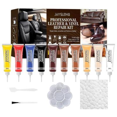 Leather Color Restorer 10 Color Car Leather Repair Kit Safe Recoloring Balm Repair Recolor Renew Leather Sofa Purse Shoes Auto Car Seats Couch nice
