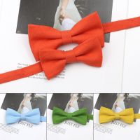 Lovely Candy Color Bowtie For Men Kids Pet Classic Shirts Cotton Bow Tie Blue Green Pink Butterfly Cravats Wedding Accessory Boys Clothing