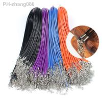 20Pcs 45/50/55/60cm Adjustable Leather Wax Cord Handmade Braided Rope Necklaces Pendant  Lobster Clasp String Jewelry Accessorie 【hot】yde863