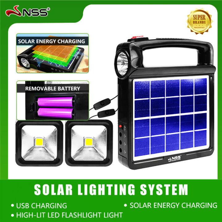 NSS solar lighting system kit solar outdoor light solar rechargeable