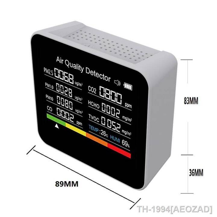 aeozad-9-in-1-air-คุณภาพ-monitor-co2-เมตร-co-tvoc-hcho-pm2-5-pm1-0-pm10-การวัดอุณหภูมิและความชื้นเครื่องตรวจจับคาร์บอนไดออกไซด์