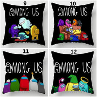 Popular Cartoon Among Us Game Pattern Single-sided Print Square Polyester Pillowcase Home Decorative Zipper Pillowcases (Without Pillow Inner) 45x45CM