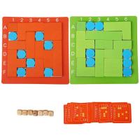 Wooden Russian Blocks Puzzle Wooden Blocks Puzzle Brain Teasers Toy with 30 Diversified Cards 3D Russian Blocks Game STEM Montessori Gift for Toddlers Age 3-10 boosted