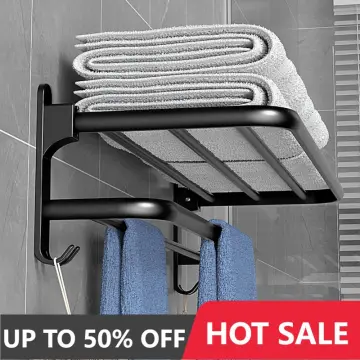 Towel Rack 30-50 CM Folding Holder With Hook Bathroom Accessories