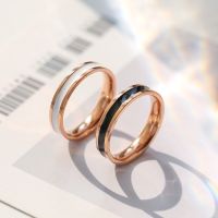 Titanium Accessories Couple Ring Rose Gold Silver Womens Fashion Ring Korean Style Shiny Ring