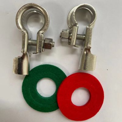 1 Pair Battery Terminals Connectors Copper Battery Terminal Kit with Battery Corrosion Terminal Protectors 17mm