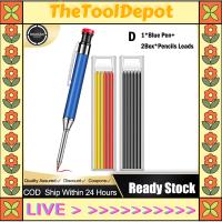 ดินสอช่างไม้ TheToolDepot ทำจากโลหะแข็งพร้อมไส้ดินสอช่างไม้ในตัวสำหรับดินสอกดปากกามาร์คเกอร์แบบมีรูลึก