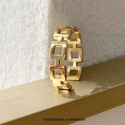 New CollectionJean Cuff Ring แหวนแฟชั่น แหวนสีทอง แหวนผู้หญิง เครื่องประดับแฟชั่น#WD189 บริการเก็บเงินปลายทาง