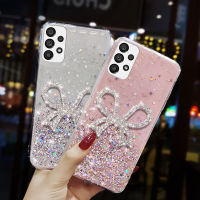 เคสสำหรับ Samsung Galaxy A32 4G 5G เคสโทรศัพท์ลายท้องฟ้าระยิบระยับหรูหราประดับด้วยดวงดาวประดับพลอยเทียมสวยงามรูปผีเสื้อผู้หญิงเคสซิลิโคนนิ่มป้องกันฝาหลัง