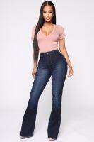 2020 Hot Sale Woman Denim Flare Pants High Waist Slim Stretch Jeans Casual Bootcut Top Quality Wholesale Price