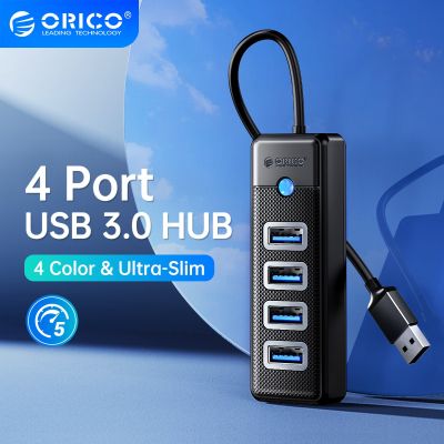 ORICO 5Gbps ฮับ3.0 USB 4พอร์ตที่มีสีสันตัวแยกมินิความเร็วสูงอะแดปเตอร์ OTG สำหรับโต๊ะคอมพิวเตอร์อุปกรณ์คอมพิวเตอร์หัวเว่ย
