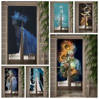 【YD】 Anime Boy Door Curtain Morden Painting Baby Room Partition Curtains Drape Entrance Hanging Half-Curtain